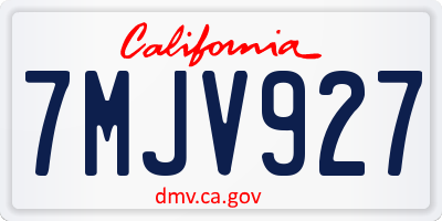 CA license plate 7MJV927