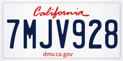 CA license plate 7MJV928