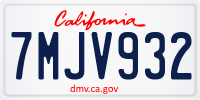 CA license plate 7MJV932