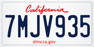 CA license plate 7MJV935