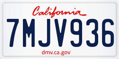 CA license plate 7MJV936