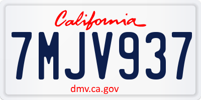 CA license plate 7MJV937