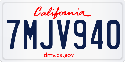 CA license plate 7MJV940