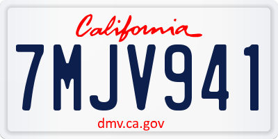 CA license plate 7MJV941