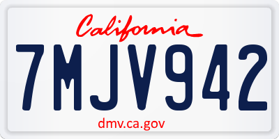 CA license plate 7MJV942