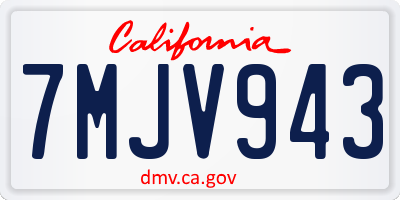 CA license plate 7MJV943