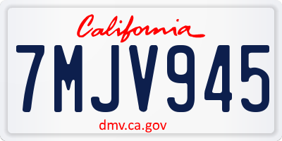 CA license plate 7MJV945