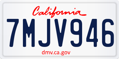 CA license plate 7MJV946