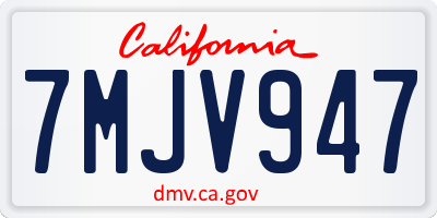 CA license plate 7MJV947