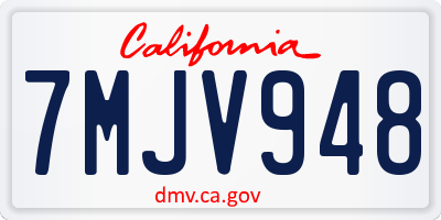 CA license plate 7MJV948