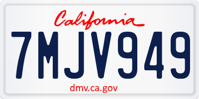 CA license plate 7MJV949