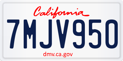 CA license plate 7MJV950