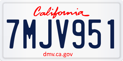 CA license plate 7MJV951
