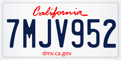 CA license plate 7MJV952