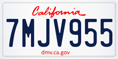 CA license plate 7MJV955