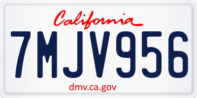 CA license plate 7MJV956