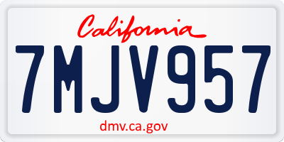 CA license plate 7MJV957