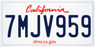 CA license plate 7MJV959