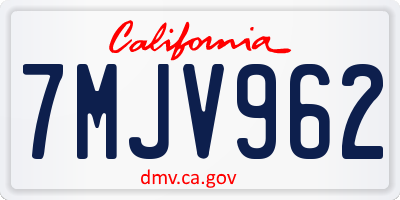 CA license plate 7MJV962