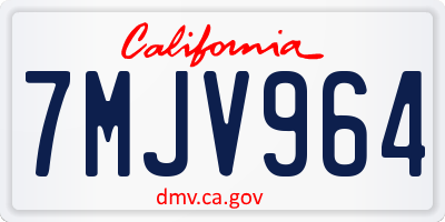CA license plate 7MJV964