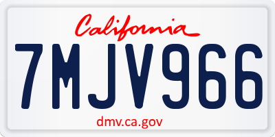 CA license plate 7MJV966