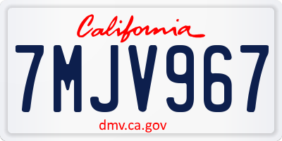 CA license plate 7MJV967