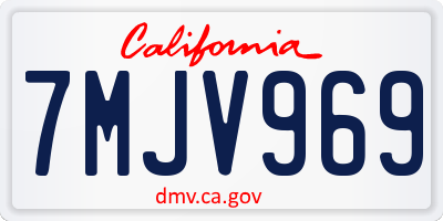 CA license plate 7MJV969