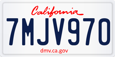 CA license plate 7MJV970