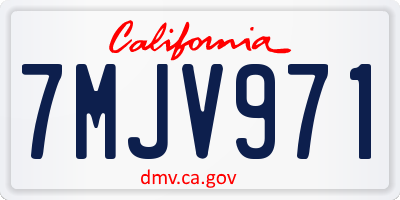 CA license plate 7MJV971