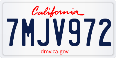CA license plate 7MJV972
