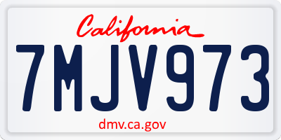 CA license plate 7MJV973