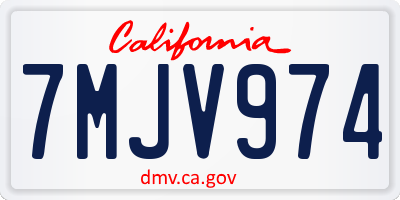 CA license plate 7MJV974