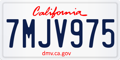 CA license plate 7MJV975