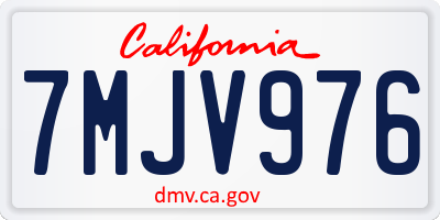 CA license plate 7MJV976