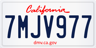 CA license plate 7MJV977