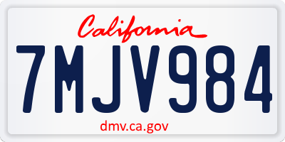 CA license plate 7MJV984
