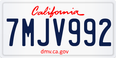CA license plate 7MJV992