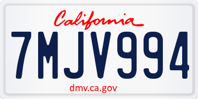 CA license plate 7MJV994