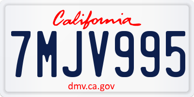 CA license plate 7MJV995