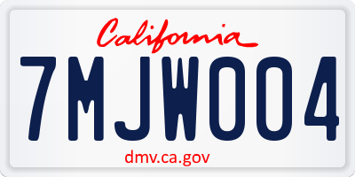 CA license plate 7MJW004
