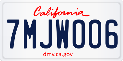 CA license plate 7MJW006