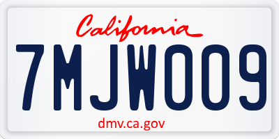 CA license plate 7MJW009