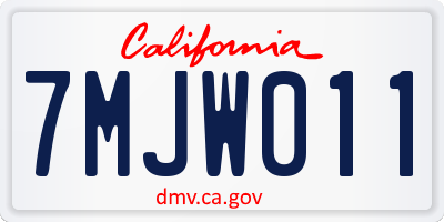 CA license plate 7MJW011