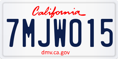 CA license plate 7MJW015