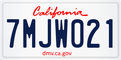 CA license plate 7MJW021