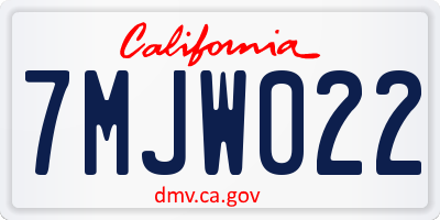 CA license plate 7MJW022