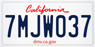 CA license plate 7MJW037