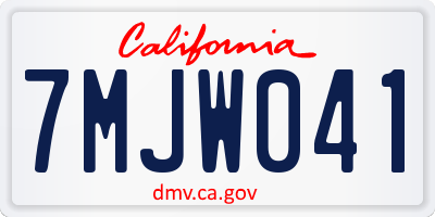 CA license plate 7MJW041