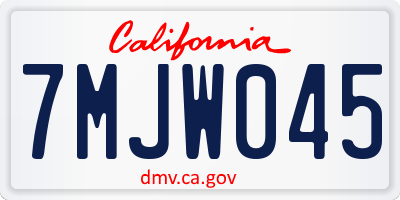 CA license plate 7MJW045