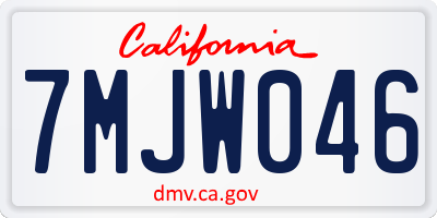 CA license plate 7MJW046